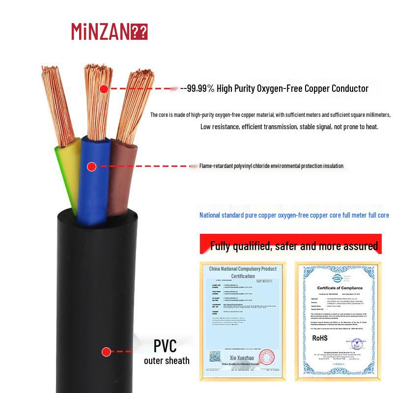 Outdoor Copper Core Sheathed RVV Cable: 2/3/4 Core, 1.5/2.5/4/6 mm², Soft Monitoring Power Wire