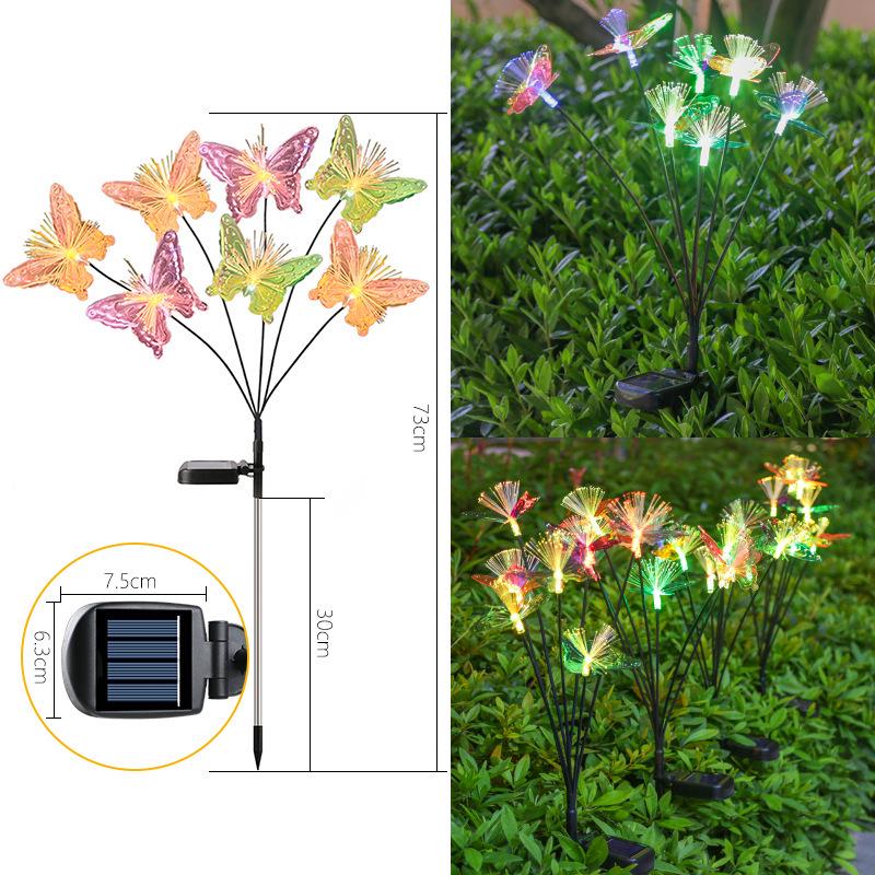 Solar-Powered Fiber Optic Butterfly Garden Lights, Waterproof Outdoor Decoration