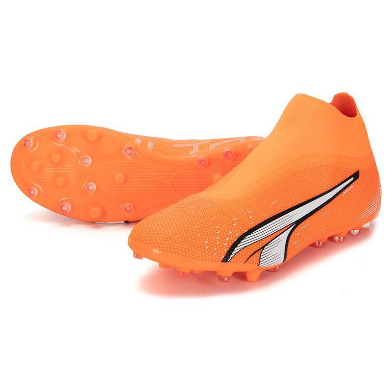 Puma Ultra Match + Ll Round Toe Slip-On Mg (Rubber Short Studs) Soccer Shoes Men Soccer Shoes Orange 107244-01