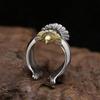 Anillo Abierto de Águila Voladora Único Biker Cool Punk para Hombre Animal Vintage Joyería