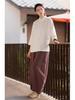 25 Autumn Retro Stand Collar Women's Cotton Linen Shirt with Frog Buttons - Zen Tea Ceremony Style
