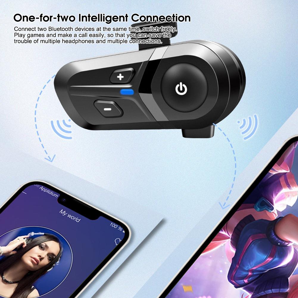 Motorcycle Helmet Headset BT5.3 Wireless Helmet Earphones Hands-free Call with Mic Intercom Headphones Waterproof for Helmet