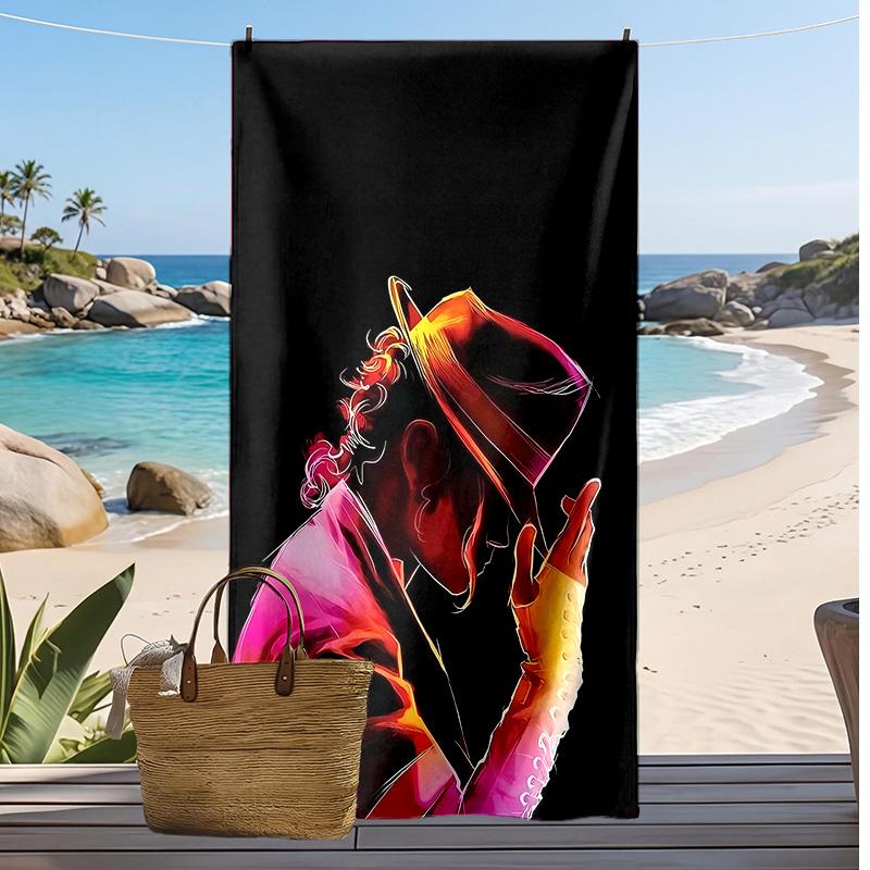 Asciugamano da Spiaggia Michael Jackson Stampato Asciugatura Rapida Super Assorbente Morbido Leggero Asciugamano da Bagno per Piscina Viaggi Estivi
