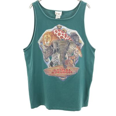 Walt Disney World 90s Made In USA Old ANIMAL KINGDOM Print Tank Top XL Women Used