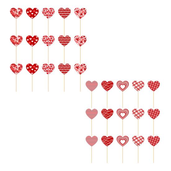 15Pcs Heart Vase Floral Insert Set Valentine's Day Romantic Table Decor for Centerpiece Party Wedding Decoration
