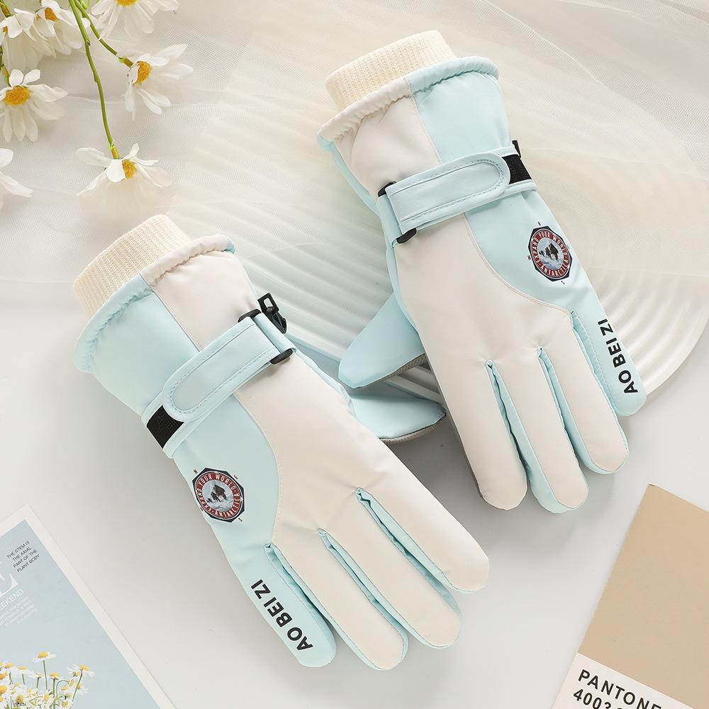 

Лыжные перчатки для мужчин и женщин, уличные зимние утолщенные ветрозащитные водоотталкивающие холодные бархатные сенсорные перчатки для катания, теплые Average size