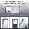 Populärt mobilskal för Samsung S25 Magnetisk ring Stöttåligt Transparent Trådlös laddning Transparent mobilskal