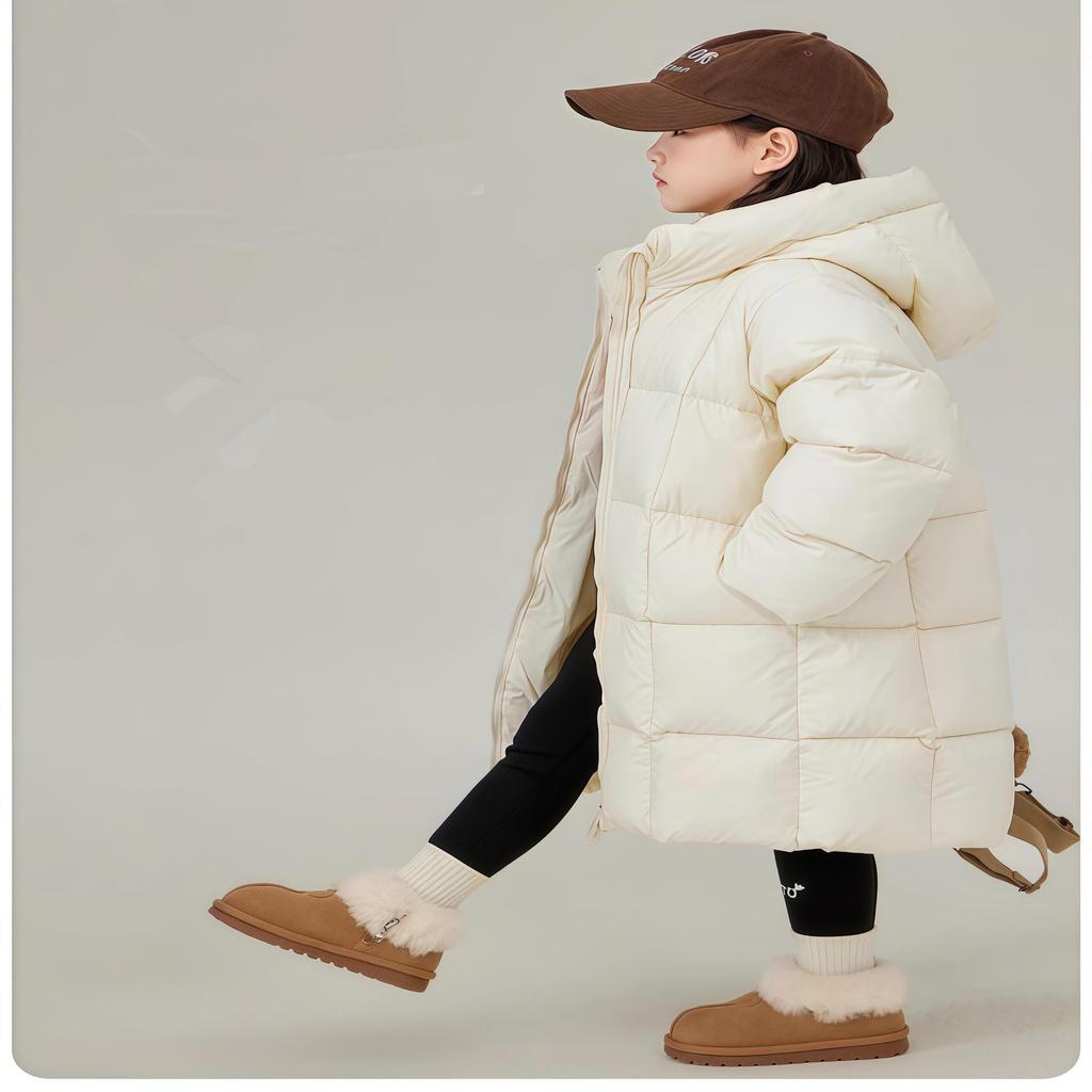 Winter 2025 Kinder Verdickte Baumwolljacke - Warmer Daunenmantel, Koreanischer Stil Lange Mode für Jungen und Mädchen