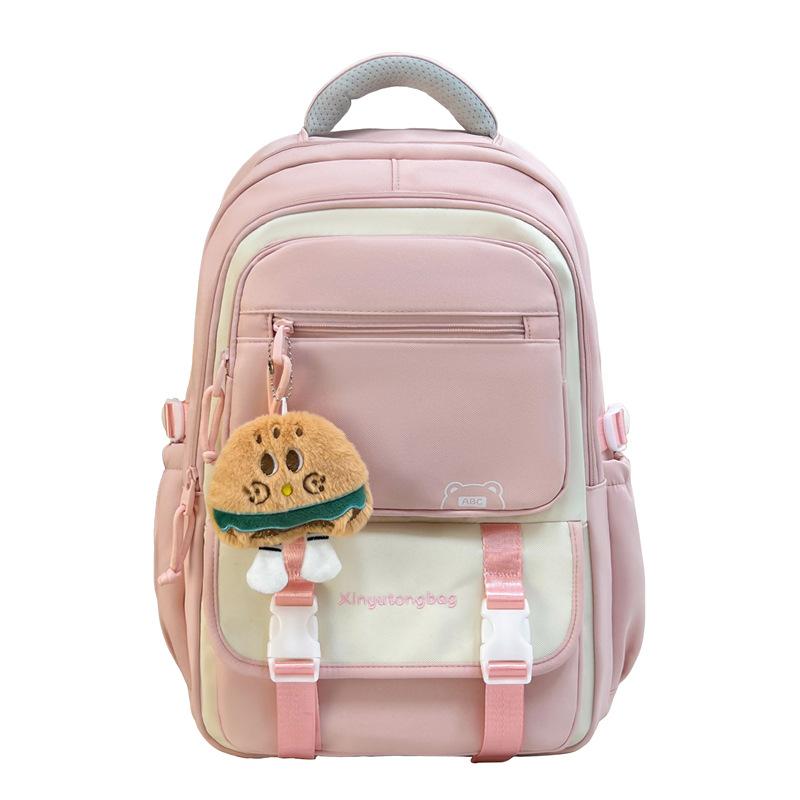 Elementary school schoolbags contrasting colors Campus junior high school girls casual backpacks High value large capacity backpacks Fashion