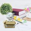 Car Dashboard Lucky Cat Decor Resin Shaking Head Cat Ornament Cute Cartoon Dancing Toy Figurines for Auto Interior