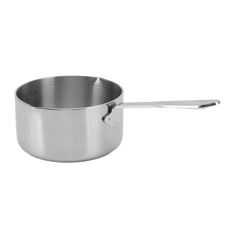 Stainless Steel Stainless Steel Saucepan Silver Milk Pot Durable Butter Warmer Heating Sauces