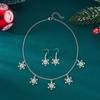 Colorful Christmas Jewelry Set Zinc Zinc Zinc Alloy Snowflake Necklace Creative Xmas Dangle Earrings  Women