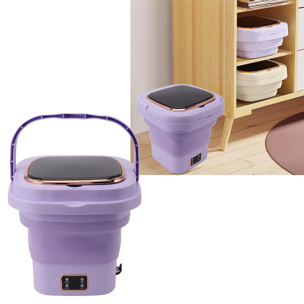 Portable Washing Machine 9L Automatic Small Foldable Bucket Washer for Dormitories Travel Business Trip