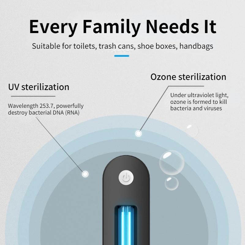 Portable Household Ultraviolet Sterilization Lamp, Disinfection Tube for Cabinet, Closestool and Garbage Can