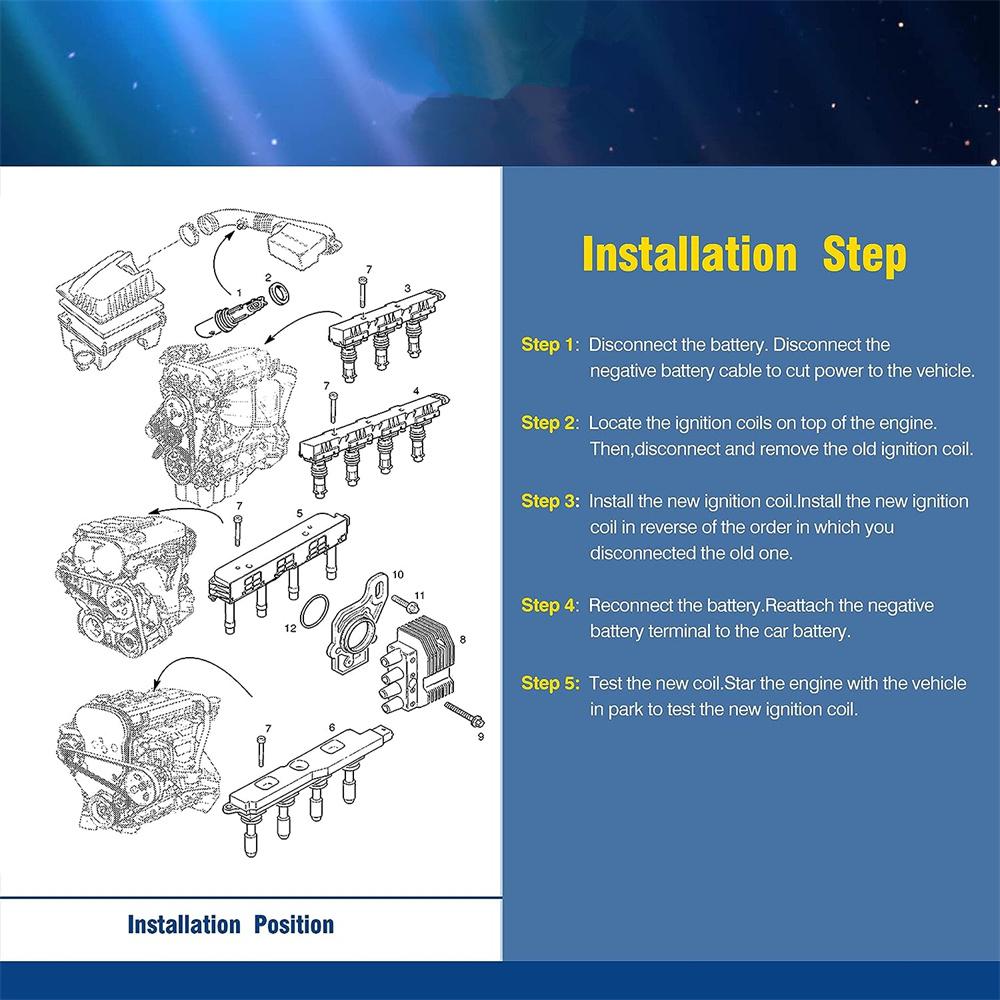 Ignition Coil Pack 7 PIN For Vauxhall Corsa 10-19 1.2 1.4 16V Adam 19005362