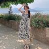 French Retro Ink Painting Slip Dress - Women's Summer 2025 High-End Beach Vacation Long Dress