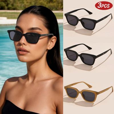 1/3pcs Vintage Cat Eye Sunglasses Women Luxury Square Designer UV400 Sun Glasses Unisex Outdoor Leisure
