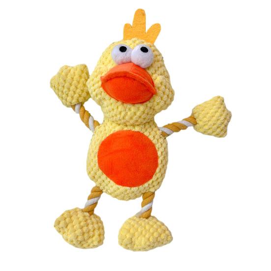

Pet Toy Cartoon Duck Frog Design Dog Chew Toy with Sound Feature Bite-Resistant Tug-of-War Interactive Teeth Grinding Dog Duck