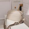 Real cowhide box wrap pebbled square shoulder crossbody bag
