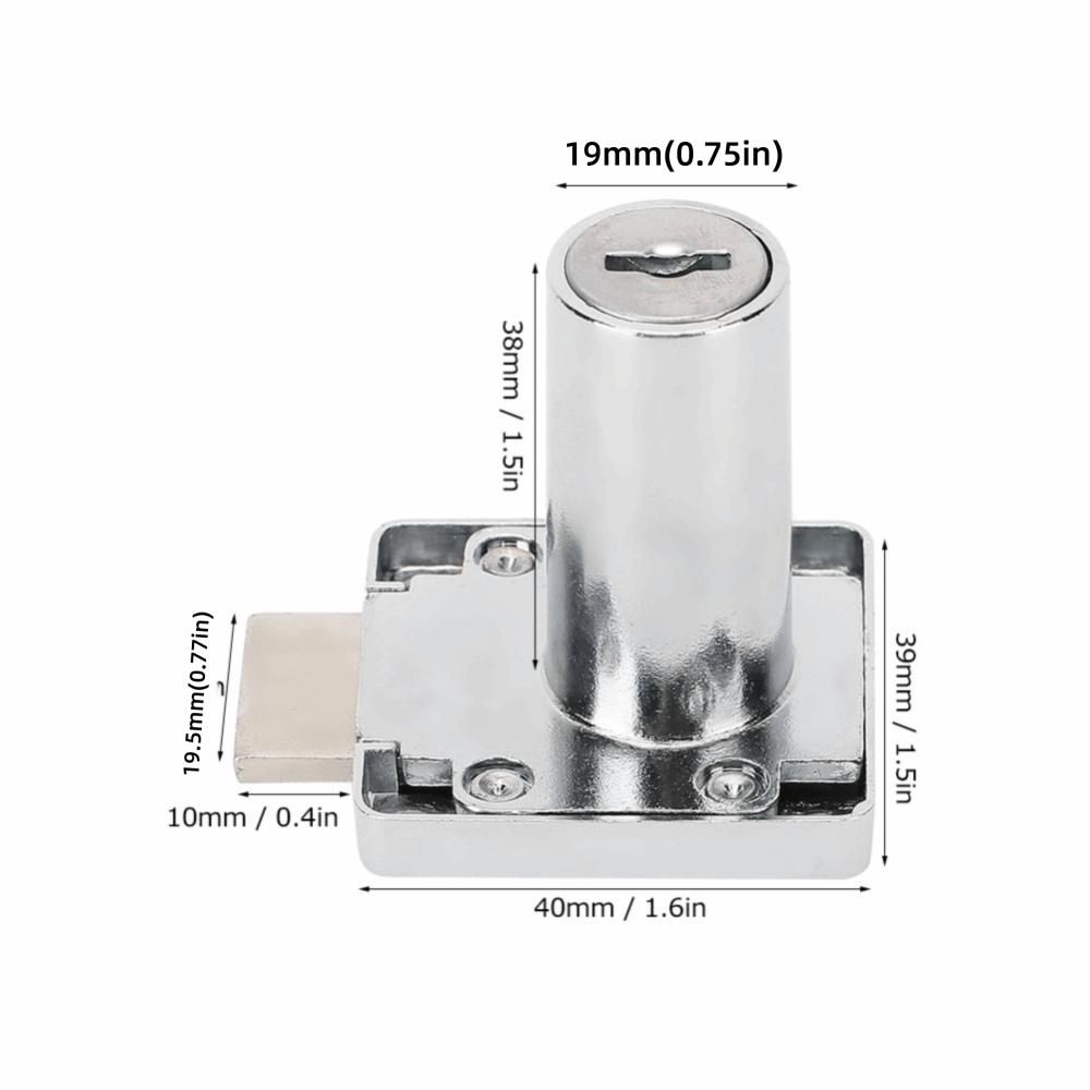 3pcs Universal Drawer Lock Zinc Alloy Cam Lock Security Cabinet Lock Office