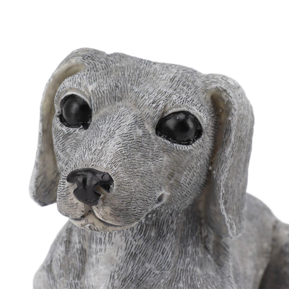 Grey Dog Shaped Desktop Ornament Outdoor Yard Animal Statue  Living Room Shelf Display