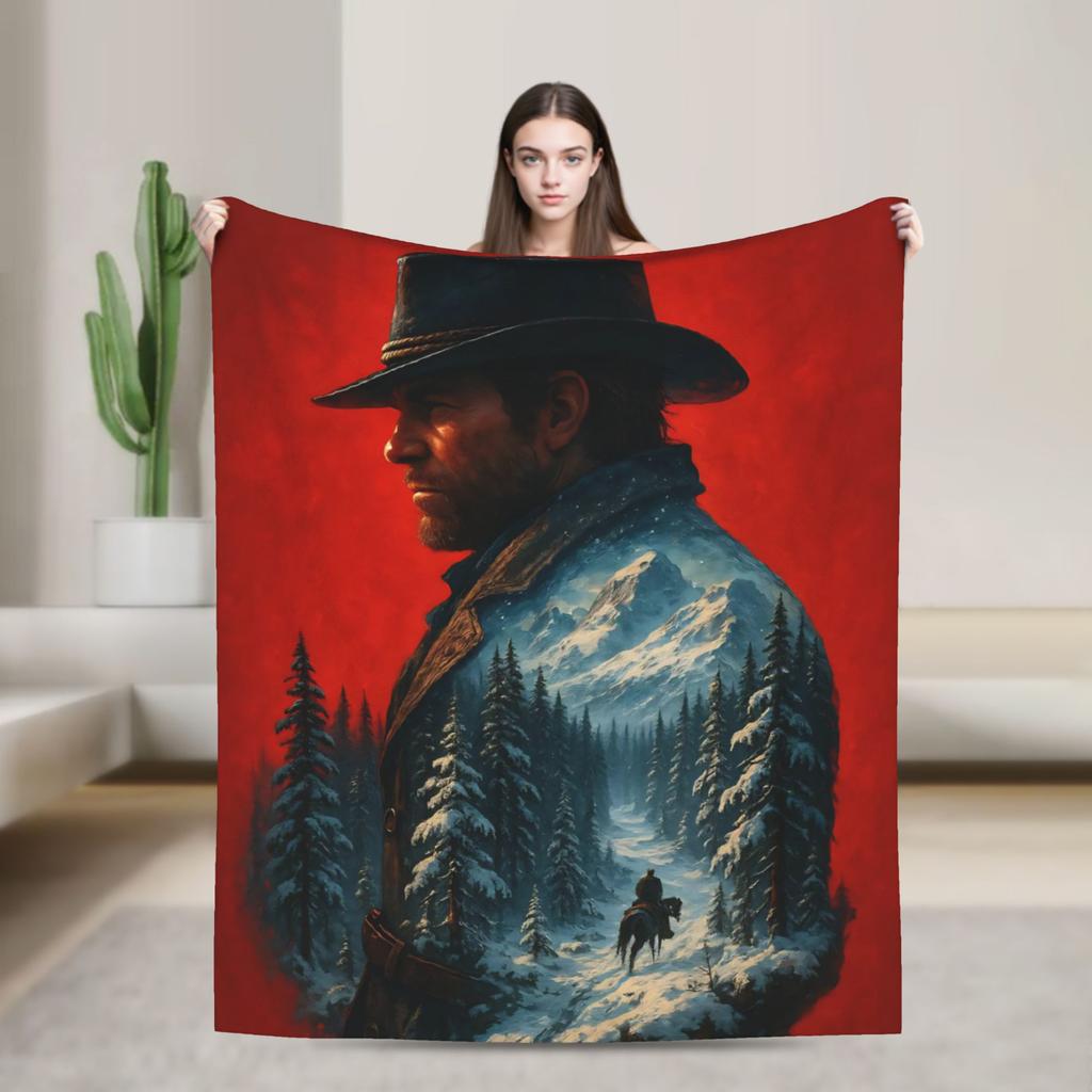 Arthur Morgan Blanket Multi-size Cozy and Lightweight Throw Blankets for Sofa Couch and Bed