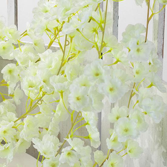 Artificial Cherry Blossom Fresh-keeping 135 Flower Head Faux Silk Flower Wall Hanging Artificial Rose Vine for Wedding