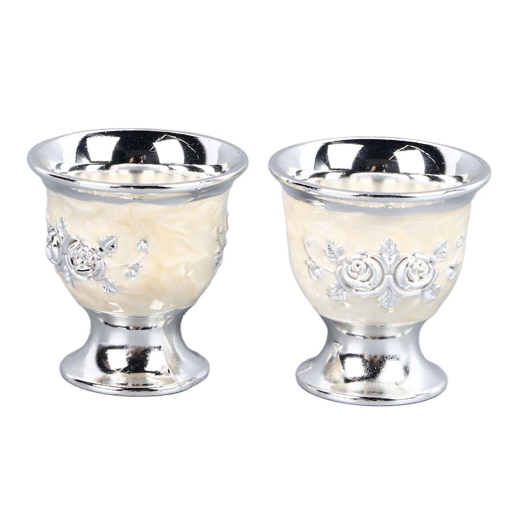 2PCS Silver Silver Goblet Small Size Metal Wine Cup Goblets & Chalices Drinking Cup Restaurant Use