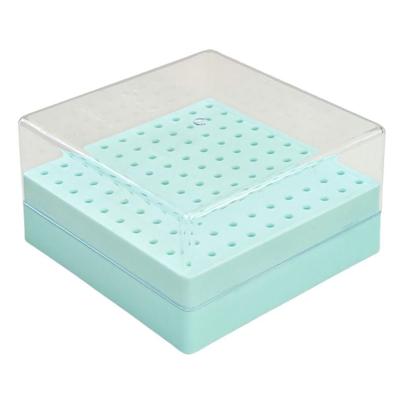 Professional Manicure Tool Storage Case 100 Slot Clear Lid Organizer Nail Drill Bits Accessories for Women and Men