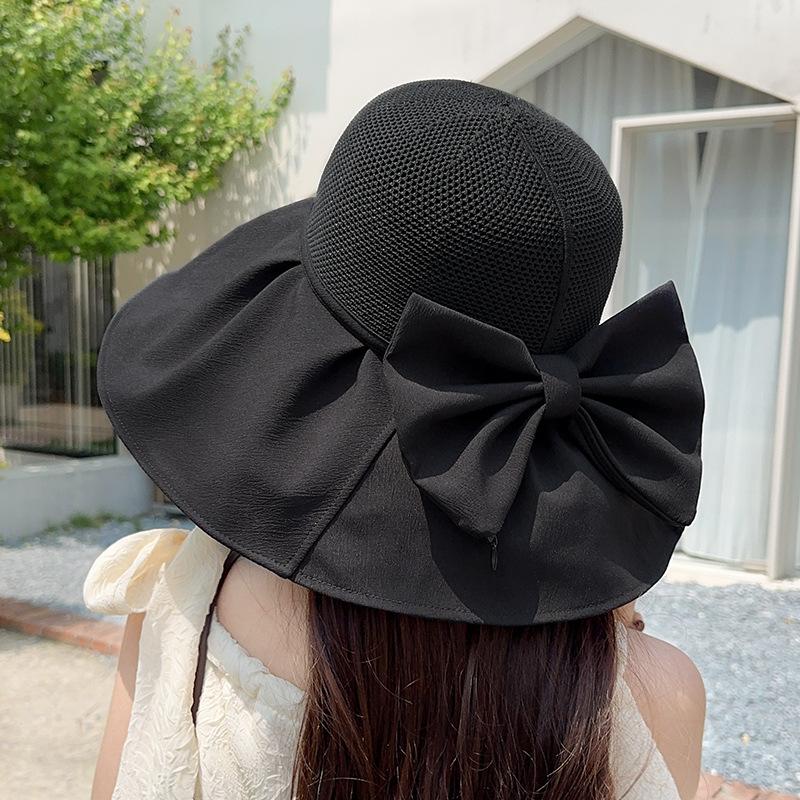 

Cangteng sunscreen hat summer enlarged brim UV protection outdoor sun hat travel breathable face bucket hat чорний