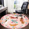 1PC Dogs Floral Office Round Area Rug, Indoor Mat Suitable For Office, Under Office Chairs Bedroom Living Room Home Decor, Room DecoT1223070