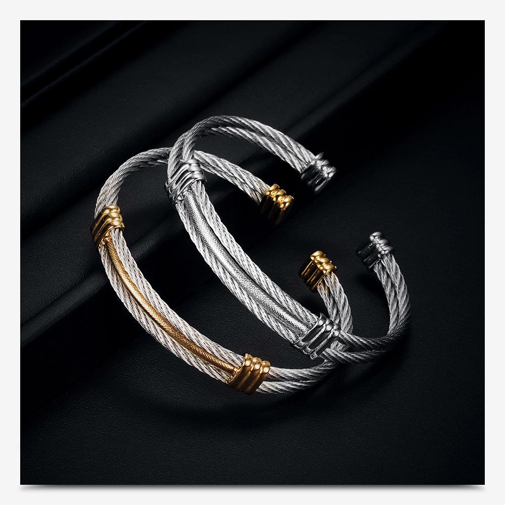 European & American Stainless Steel Two-Tone Woven Bracelet - Versatile Women's Accessory (10MM)