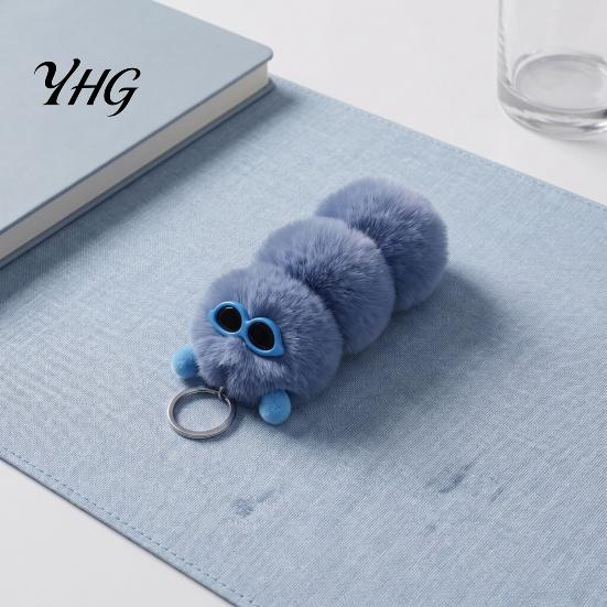 Soft Plush Keychain Sunglasses Caterpillar Keychain, Stuffed Keyring Pendant for Bag Decoration Bags & Car Keys, Decorative Backpack Purse Accessory