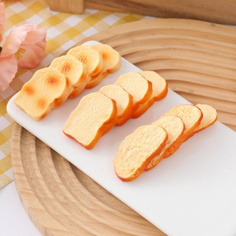 Mini Artificial Bread Fake Toast Slices High Realism Simulation Food Props Bakery Kitchen Party Decoration Realistic 10pc/lot