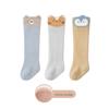 Spring-Autumn Loose-Fit Knee-High Baby Socks: Solid Color, Seamless, Class A, 3D Tube Design for Newborns