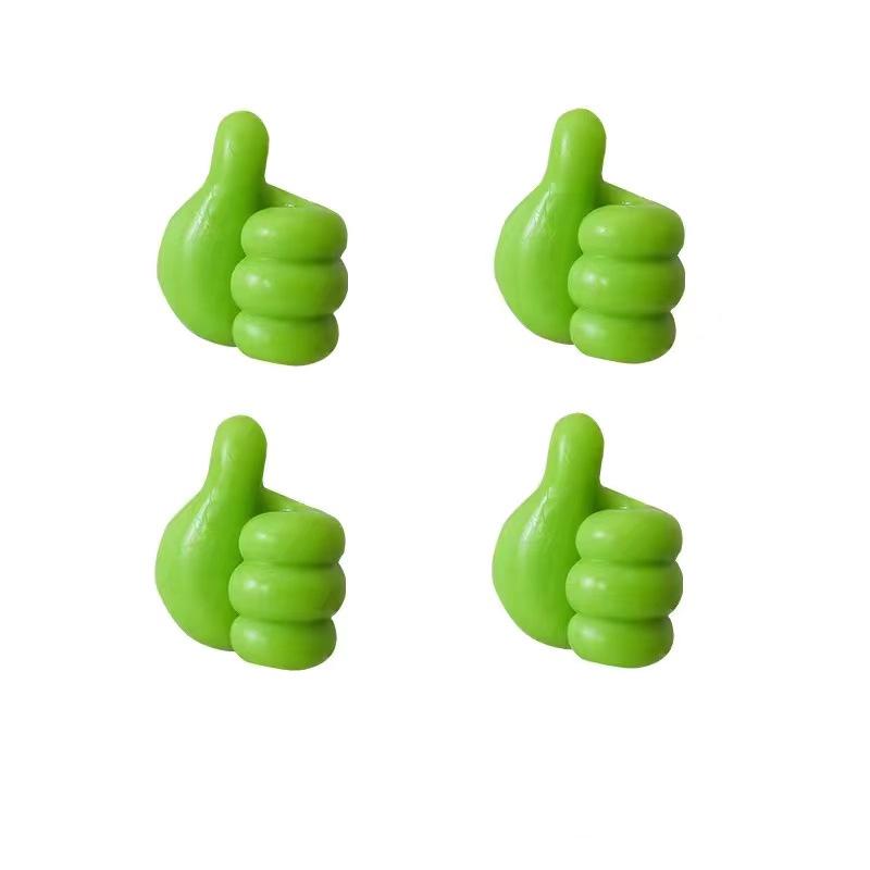 4Pcs Self-Adhesive Hooks Socket Holder Wall Decoration Hooks Power Plug Hangers Creative Thumb Hook Storage Kitchen Bathroom Organizers