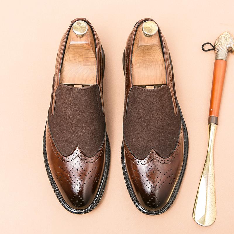 

Модные лоферы Мужская обувь Коричневая повседневная обувь Ручная работа Слипоны Дышащие Черные мужские туфли Zapatos De Hombre 46 коричневый