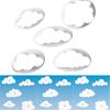5Pcs Cloud Shape Plunger Cutter Fondant Mold Sugarcraf-t Cake Decorating Tools