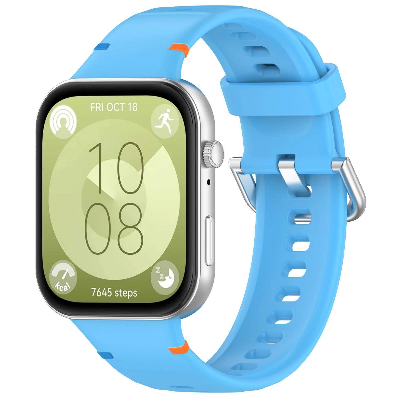 

Original Silicone Strap For Huawei Watch Fit 4 Fit 4pro Smartwatch Sport Bracelet Replacement Wristband For Huawei Fit 3 Huawei Fit 4Pro небо синє кольору
