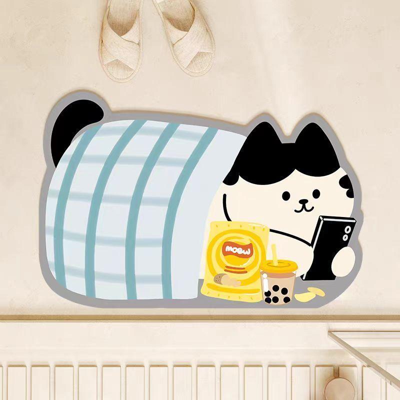 Special-shaped Cute Animal Diatom Mud Carpet Bathroom Non-slip Absorbent Foot Mat Kitchen Bedroom Home Wear-resistant Floor Mat