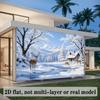 1Pcs Winter Forest Reindeer Cottage Decoration Background Winter Backdrop For Photo Studio Photo Booth Party
