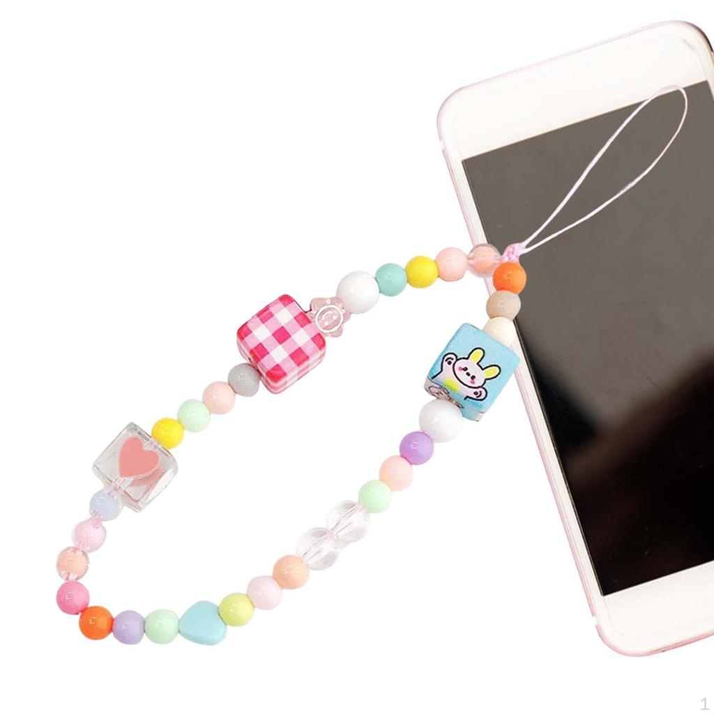 Beaded Phone Lanyard Wrist Strap Multifunctional Elegant Wristlet Charms