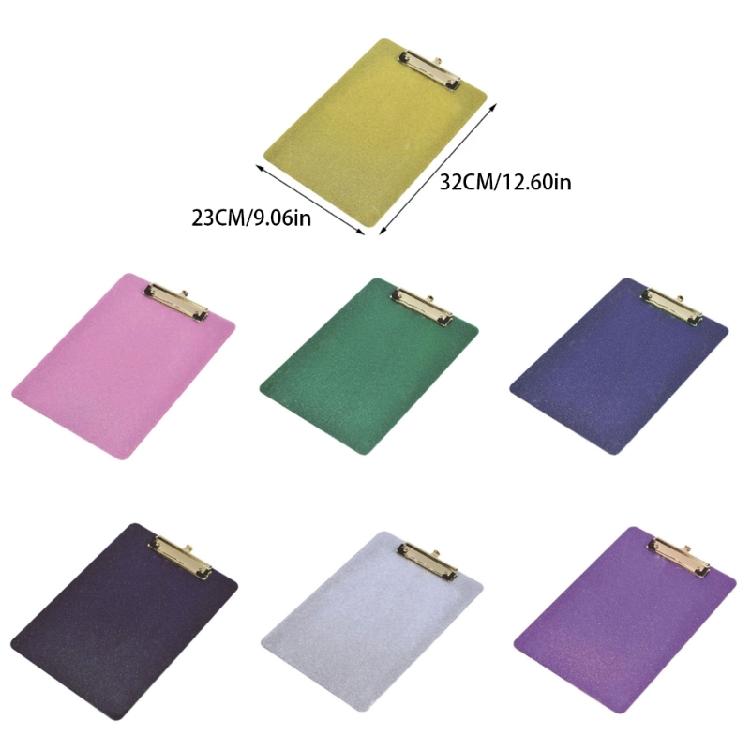 A4 Writing Board Glitter Clipboard Hanging Clipboard Document Clipboard Acrylic Clipboards for Office School