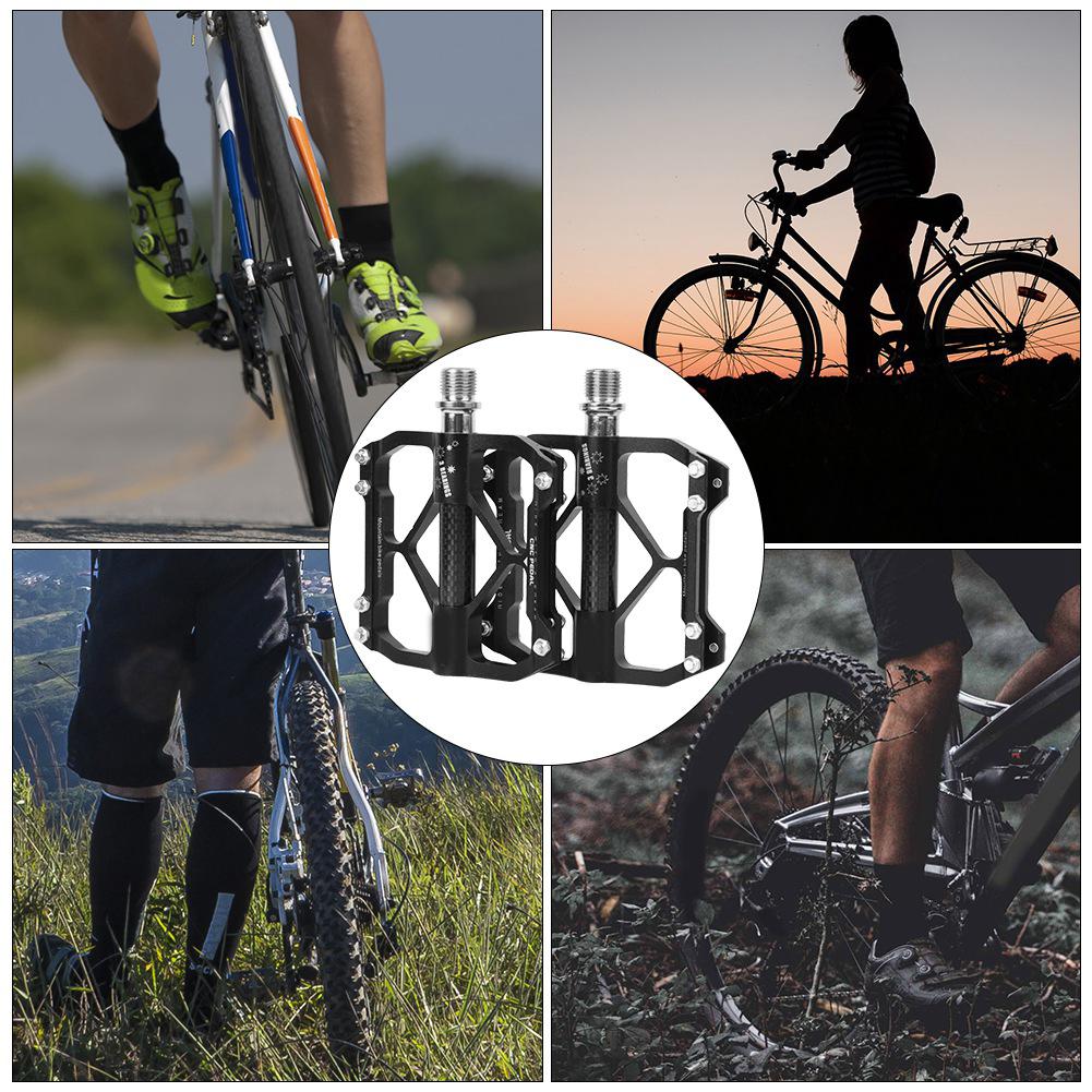 A Pair of Wheelup Aluminium Alloy Black Bearing Bike Pedal Mountain Bicycle Foot Plate Accessory Equipment