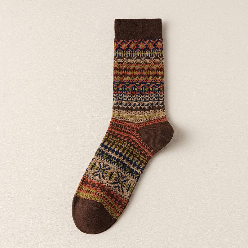 Women's Retro Ethnic Style Mid-Calf Socks - Versatile, Trendy, Scrunched, Perfect for Birkenstocks In Autumn/Winter