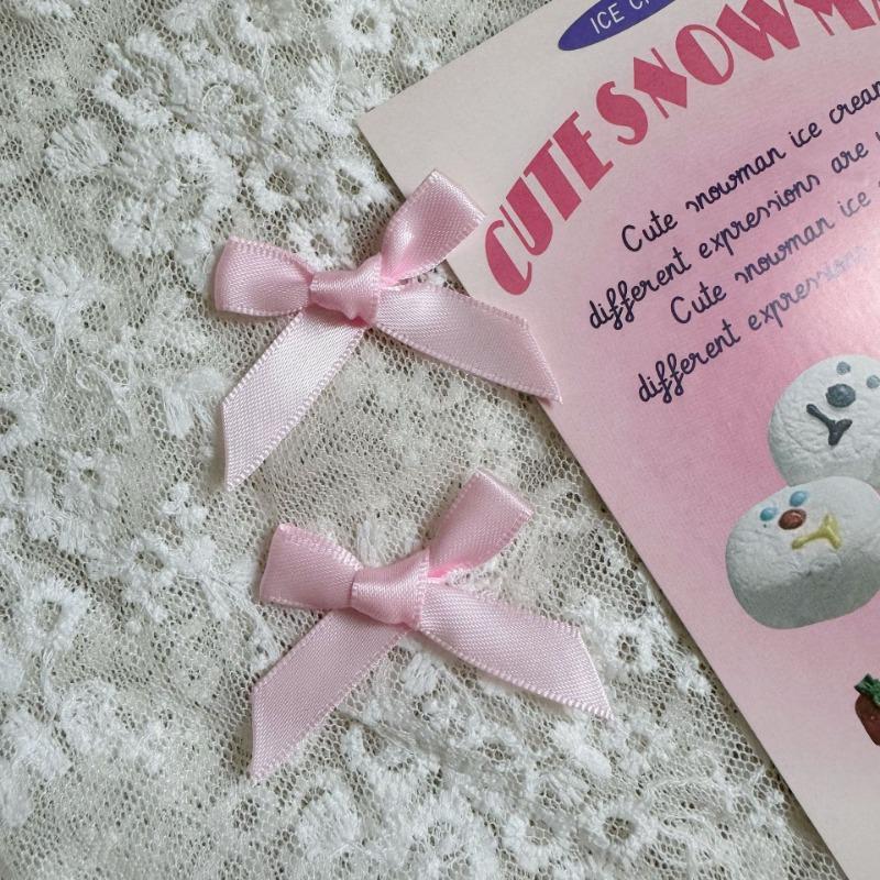 

50/100 Pcs Fresh Pink Ribbon Bows Small Size Satin Ribbon Bow Flower Craft Decoration Handwork DIY Party Decoration 50pcs