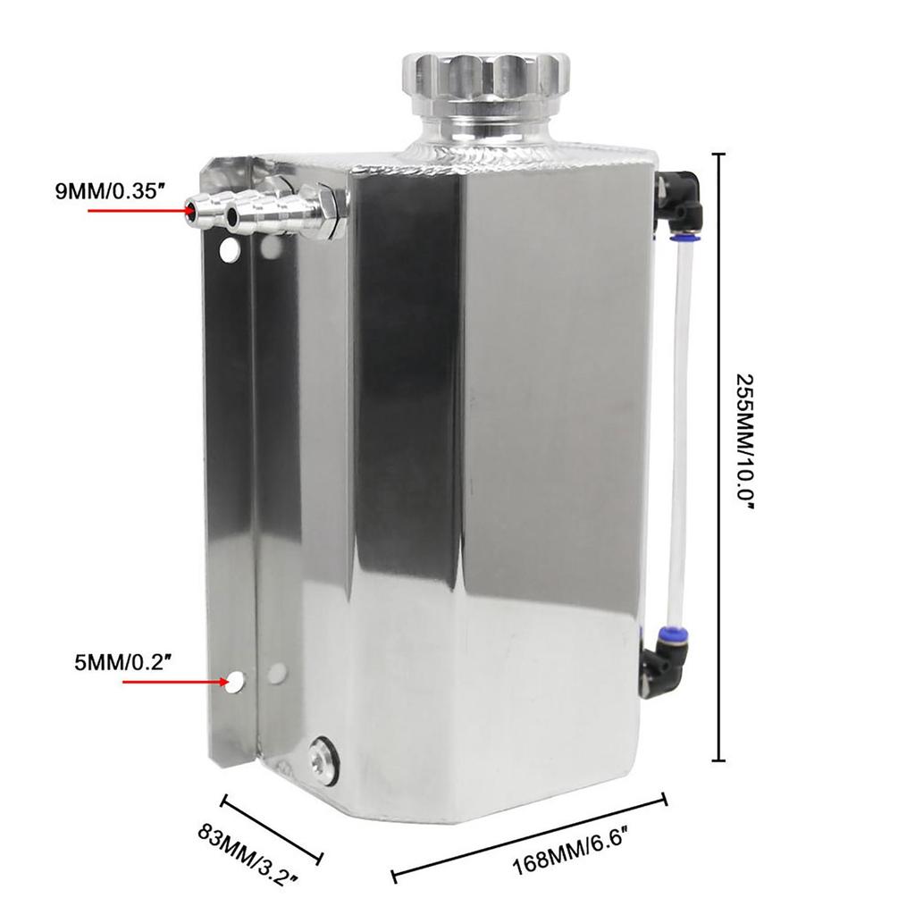 2L Coolant Radiator Overflow Tank Visible Coolant Level Square Expansion Reservoir Engine Oil Catch Can Automotive Accessories