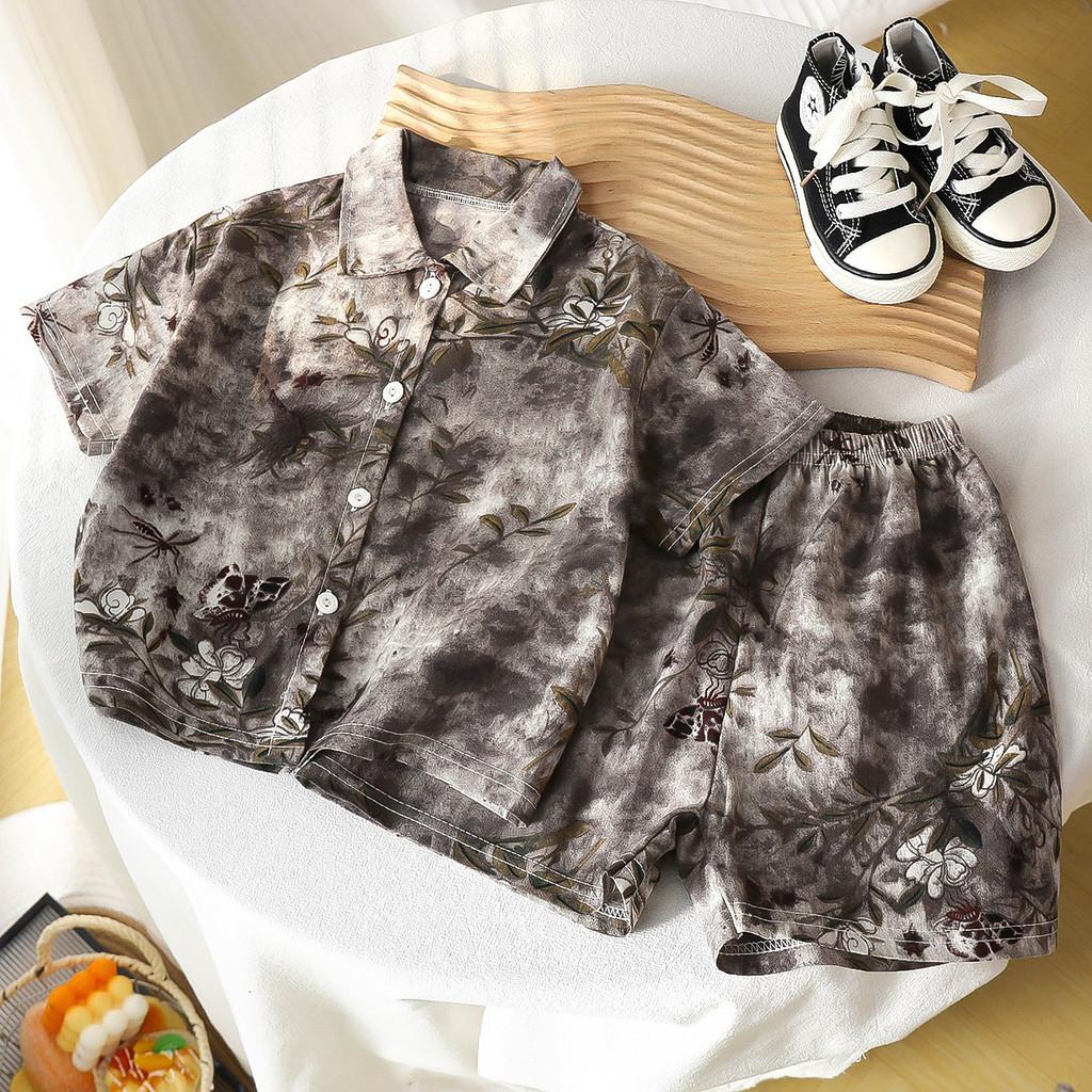 Childrens Summer Outfit Set With Cotton Blend Fabric For Boys