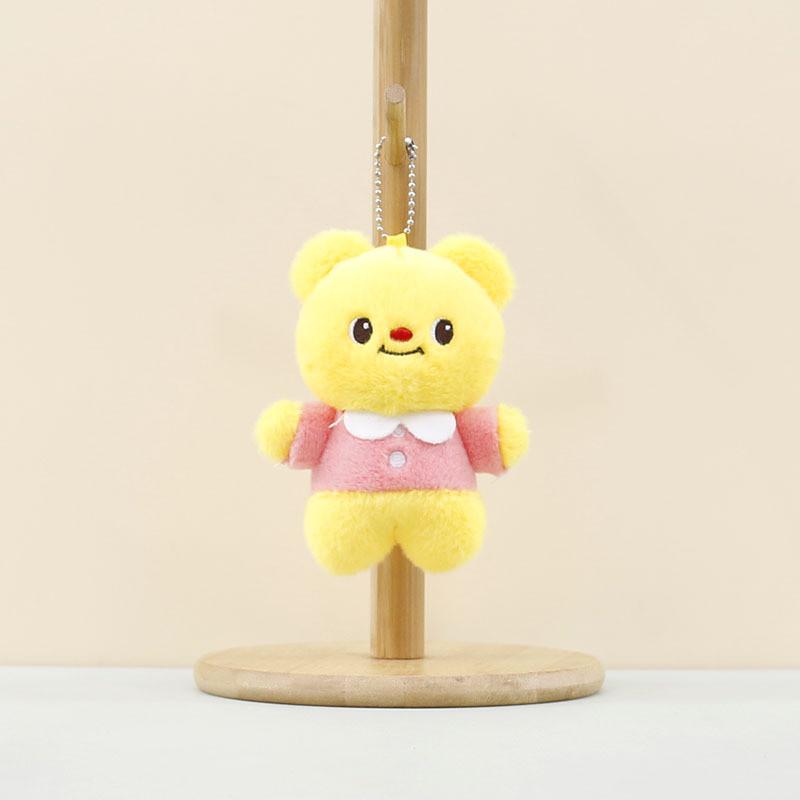 Adorable Yellow Bear Plush Keychain Soft Stuffed Animal Toy For Cute Accessories