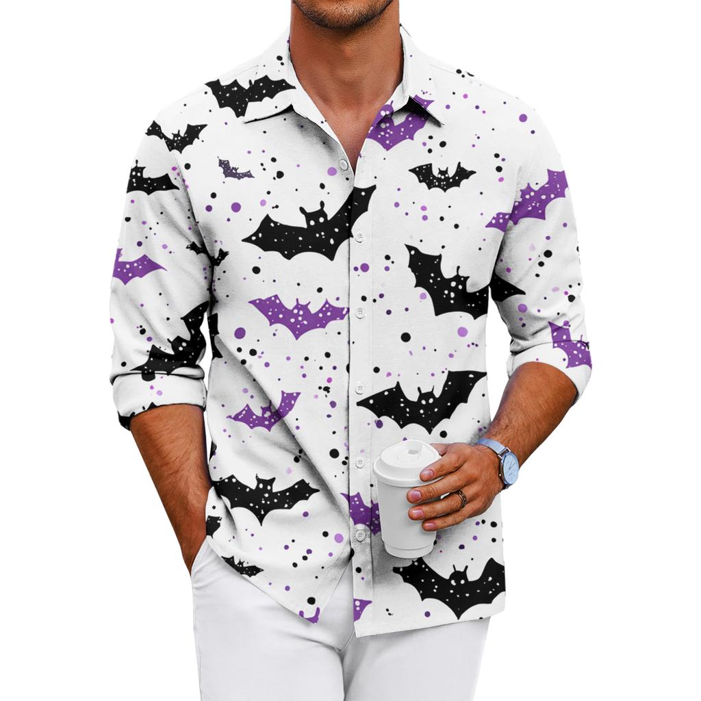Men's Loose-fitting Casual Button-down Long-sleeved Shirt